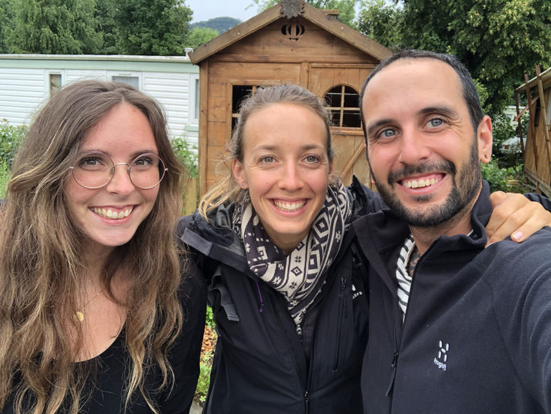 Vins and Nathalia with Falkor at the start of the journey — France, August 2021