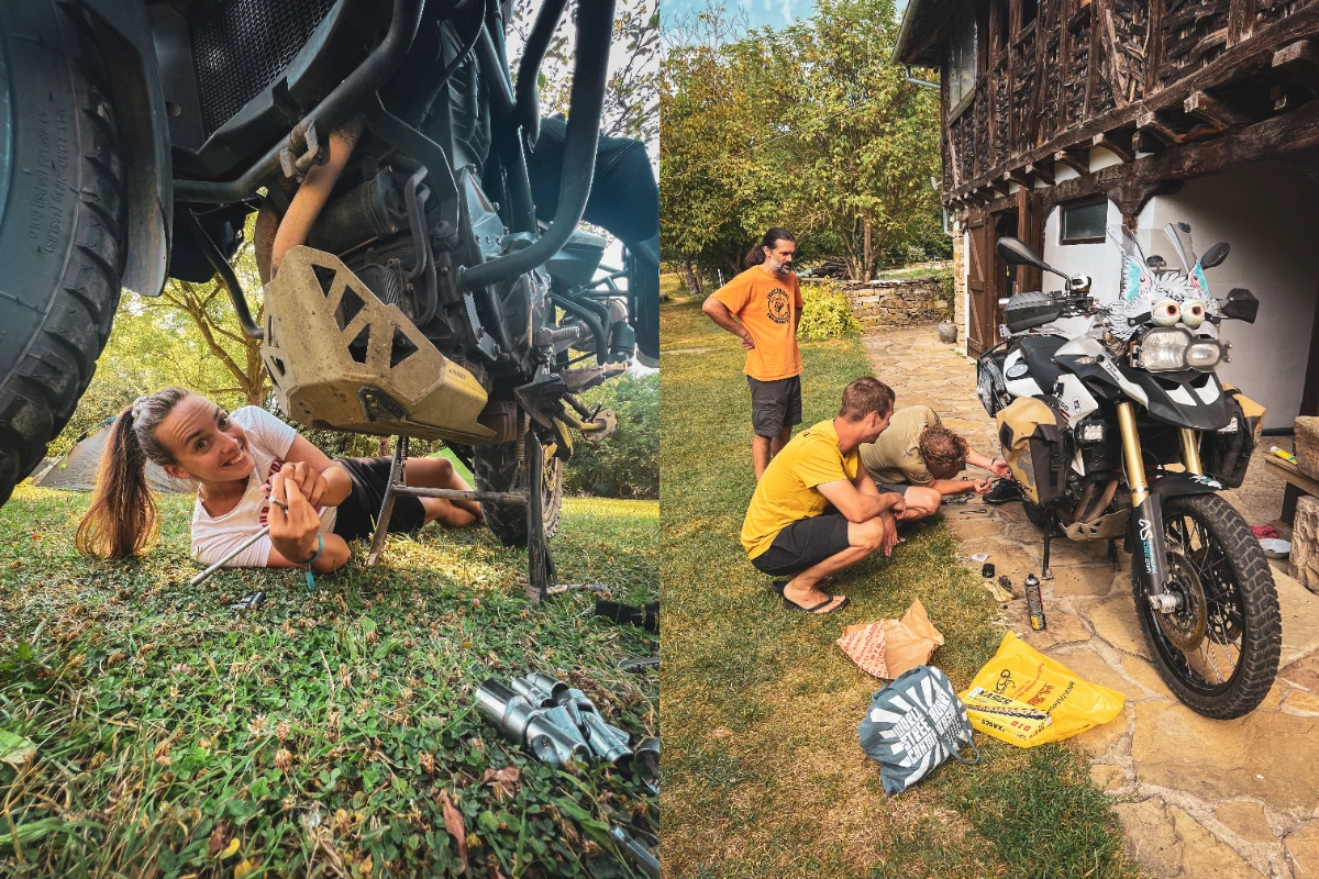 Entretien moto au MotoCamp Bulgaria