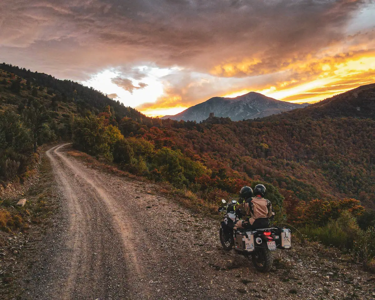 Motorcycle couple France road trip