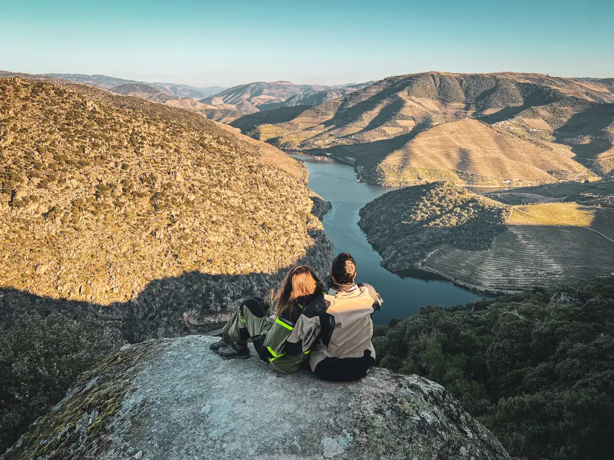 Motorcycle couple Portugal road trip