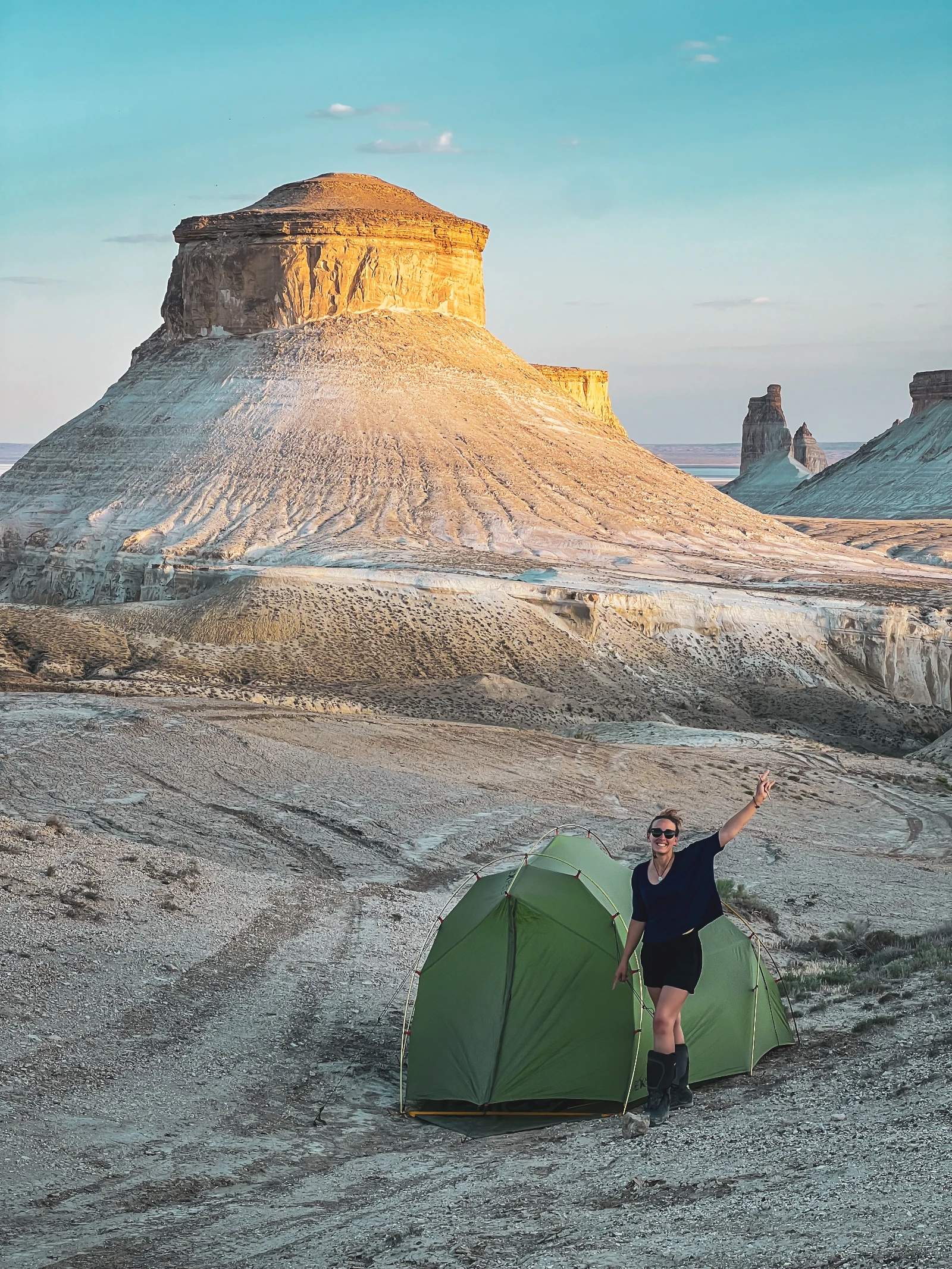 Bivouac at Bozjyra canyon — Mangystau Desert Kazakhstan