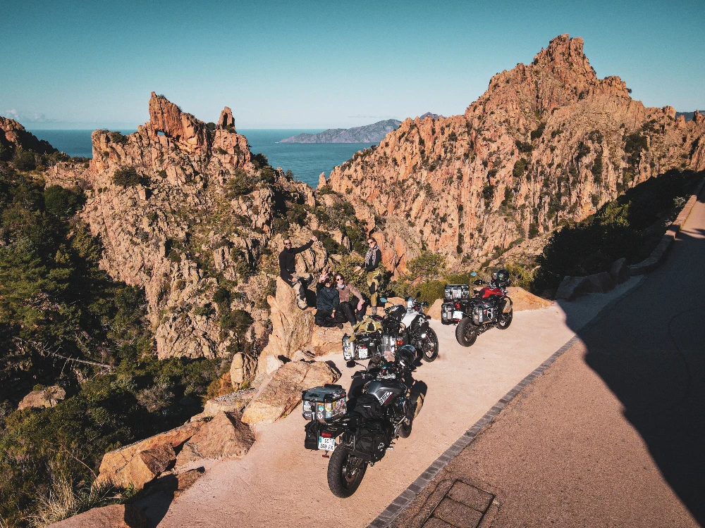 Couple on motorcycle in Switzerland