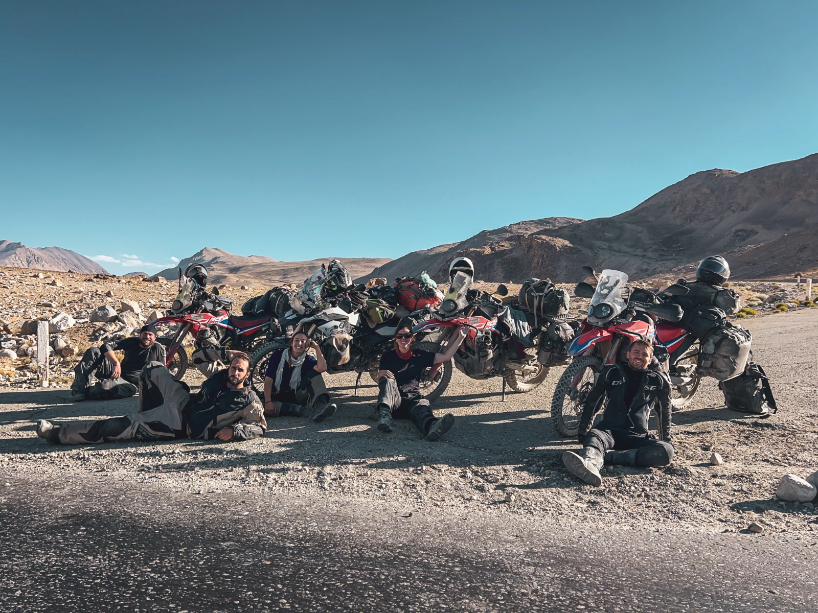 The Pamir Highway crew after completing the Wakhan Valley
