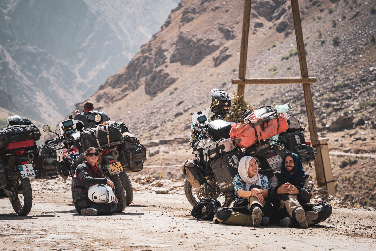 Resting in the shadow of Falkor on the Pamir Highway
