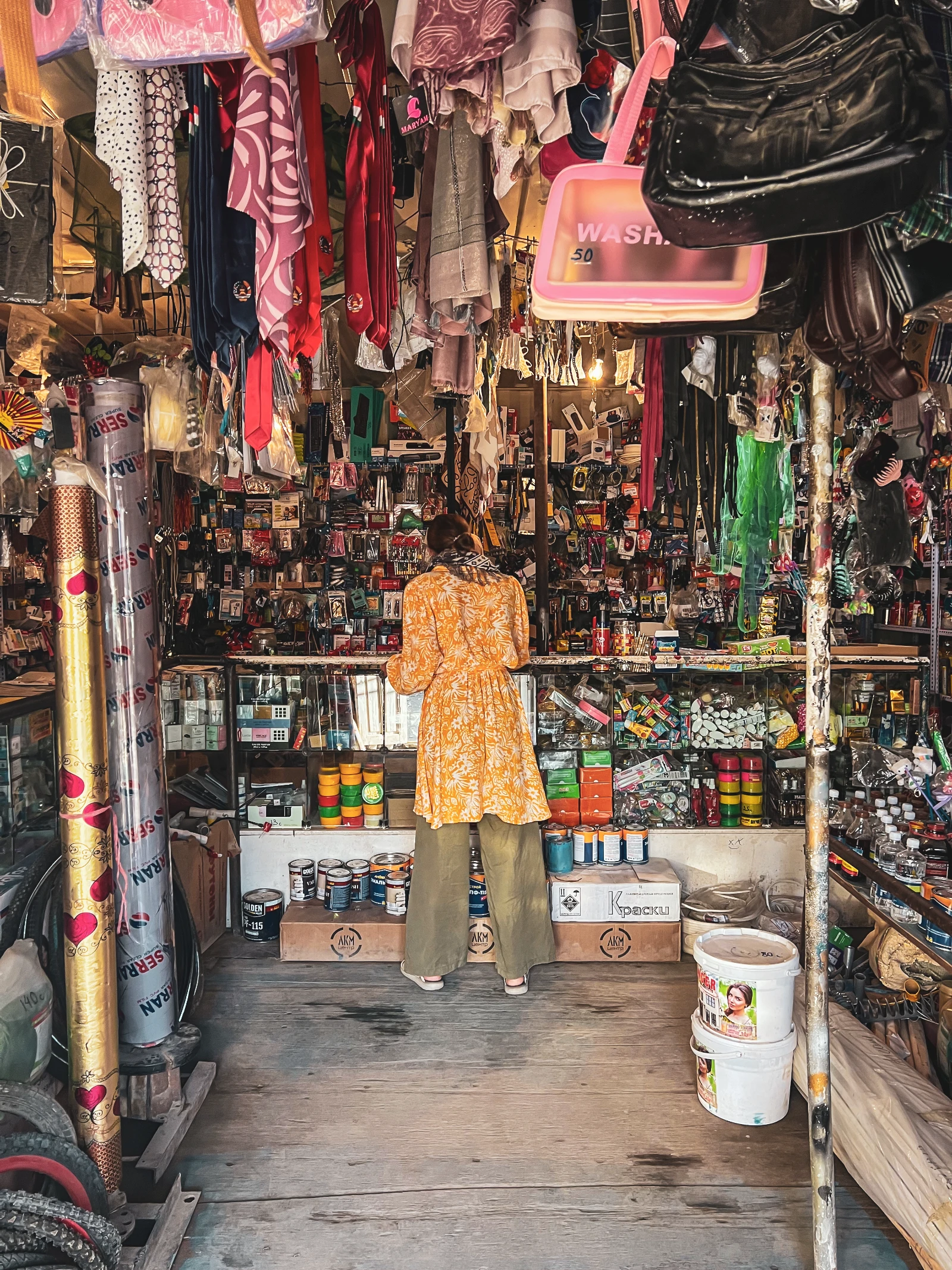 A typical shop in Murghab built into containers