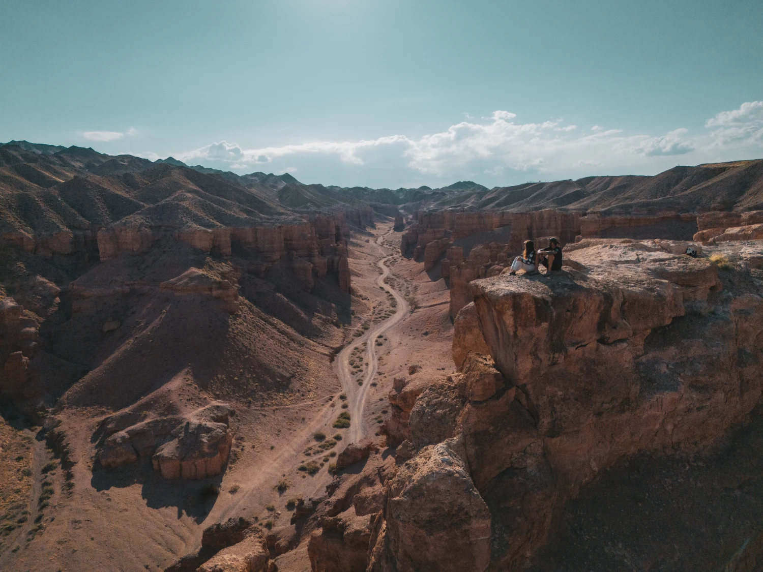 Charyn Canyon Kazakhstan drone anniversary 4 years motorcycle travel