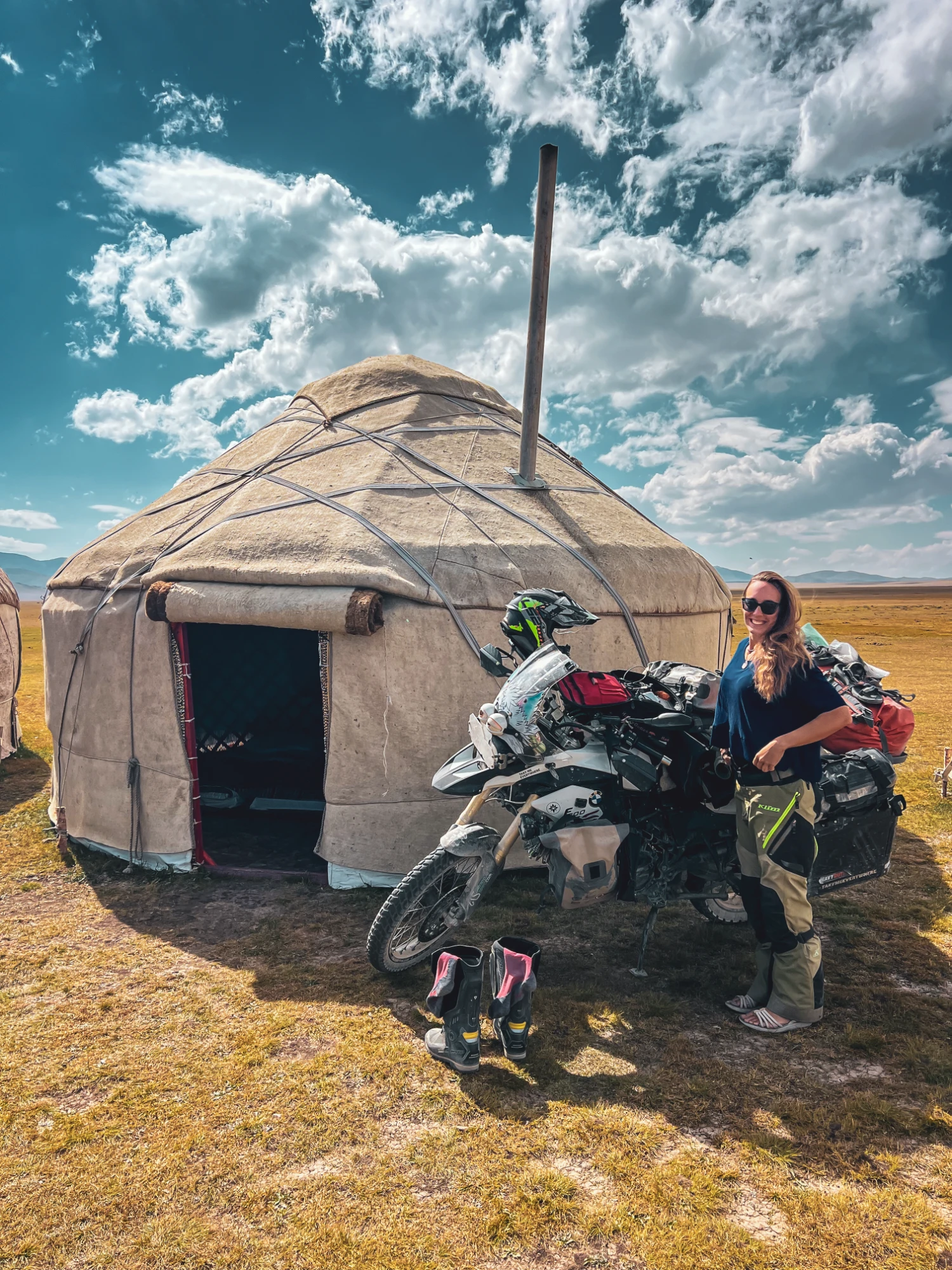 motorcycle travel Kyrgyzstan landscape roadtrip