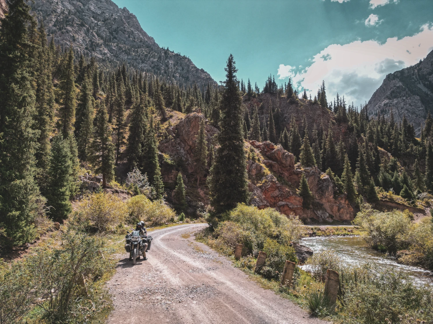 motorcycle travel Son Kul Lake Kyrgyzstan yurt camp