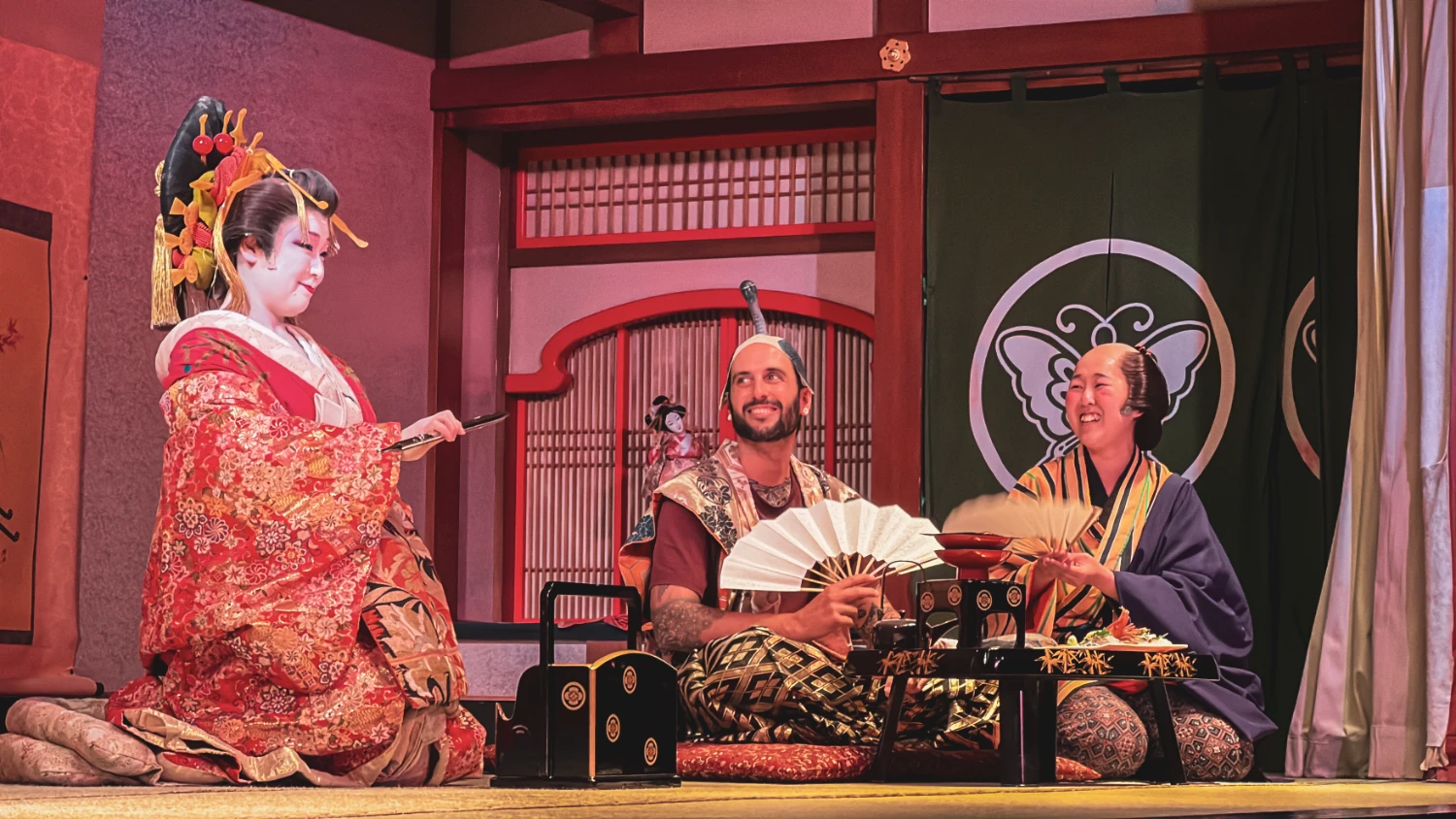 Japan Hokkaido Geisha Shogun costume travel friends