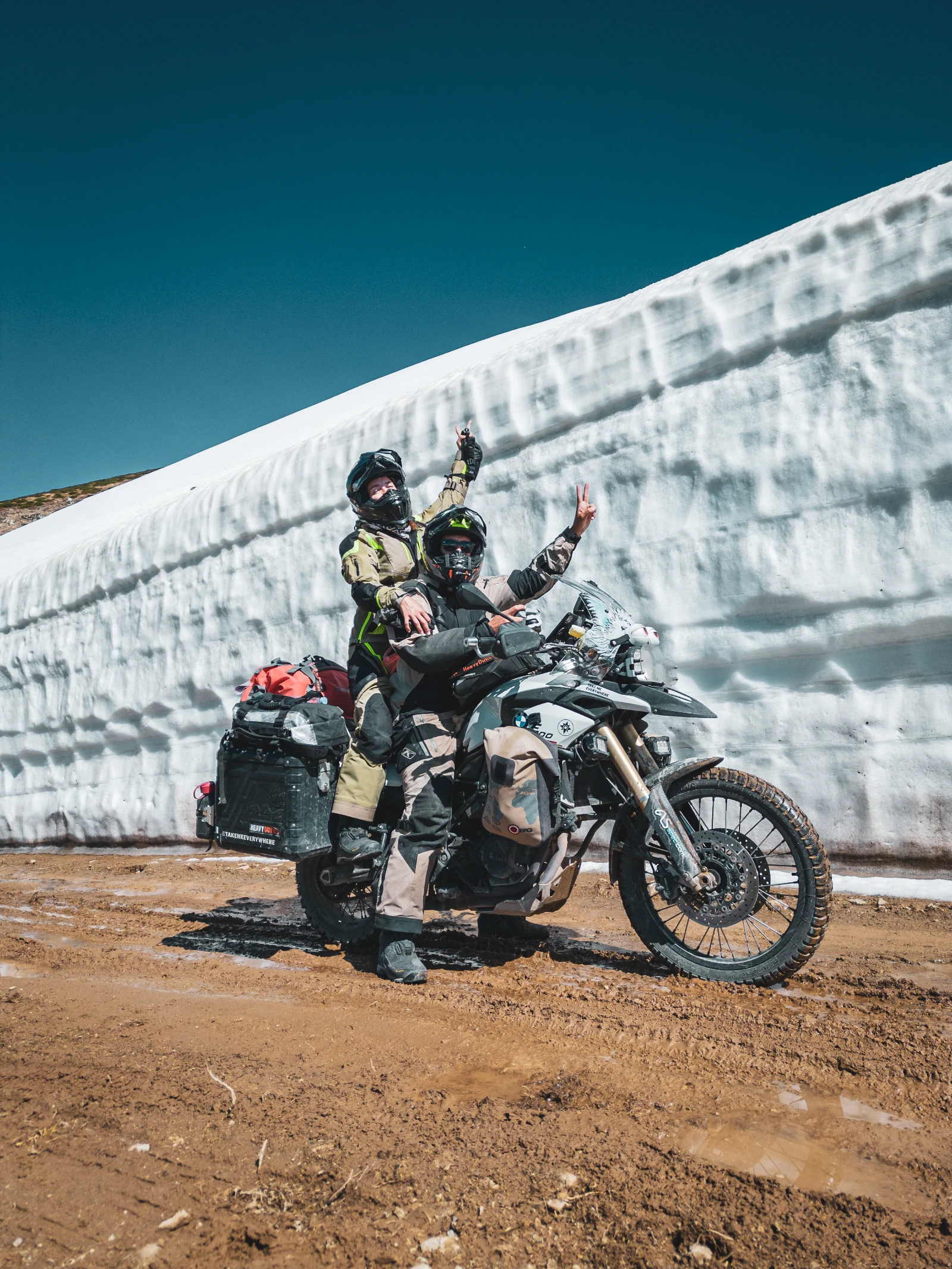 Motorcycle on the D915 mountain pass in Turkey