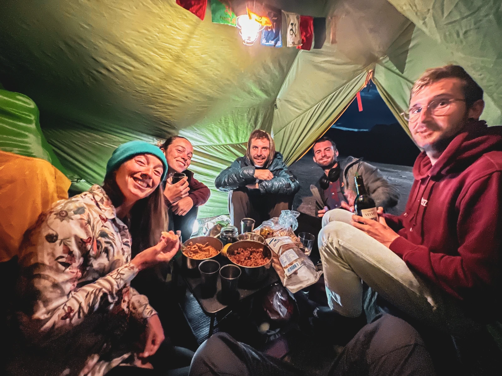 Camping gear setup during our Turkey by motorcycle trip