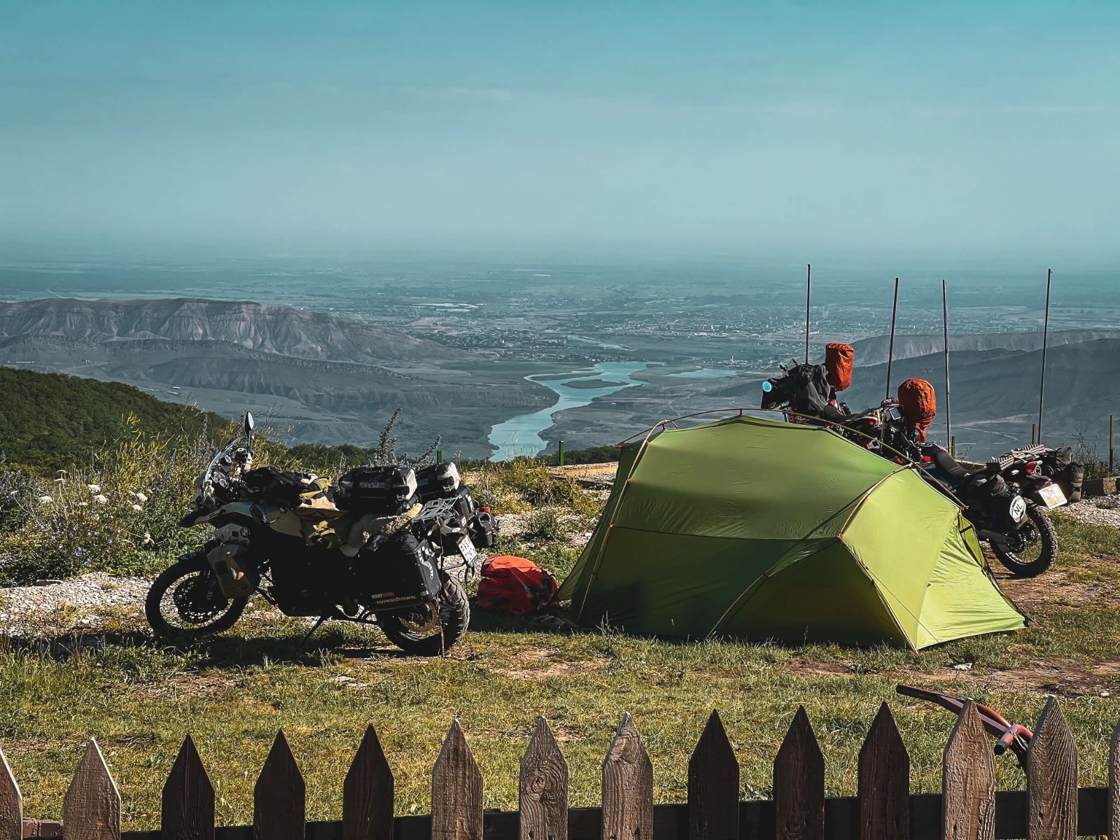 Tent camping above Sulak Canyon, Dagestan