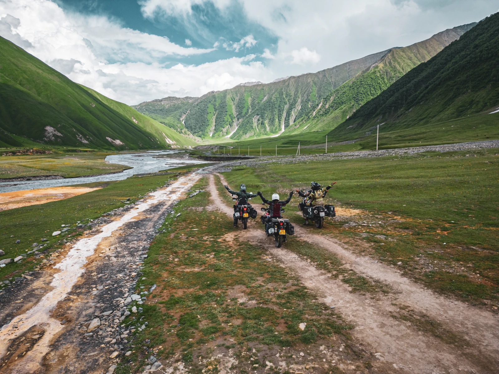 Motorcycle riding through Truso Valley, Georgia