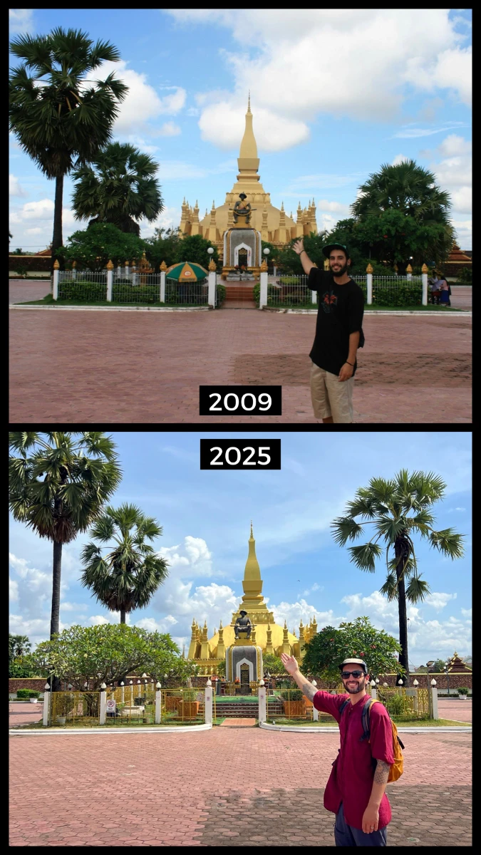 Vientiane city center, 2009 vs 2025