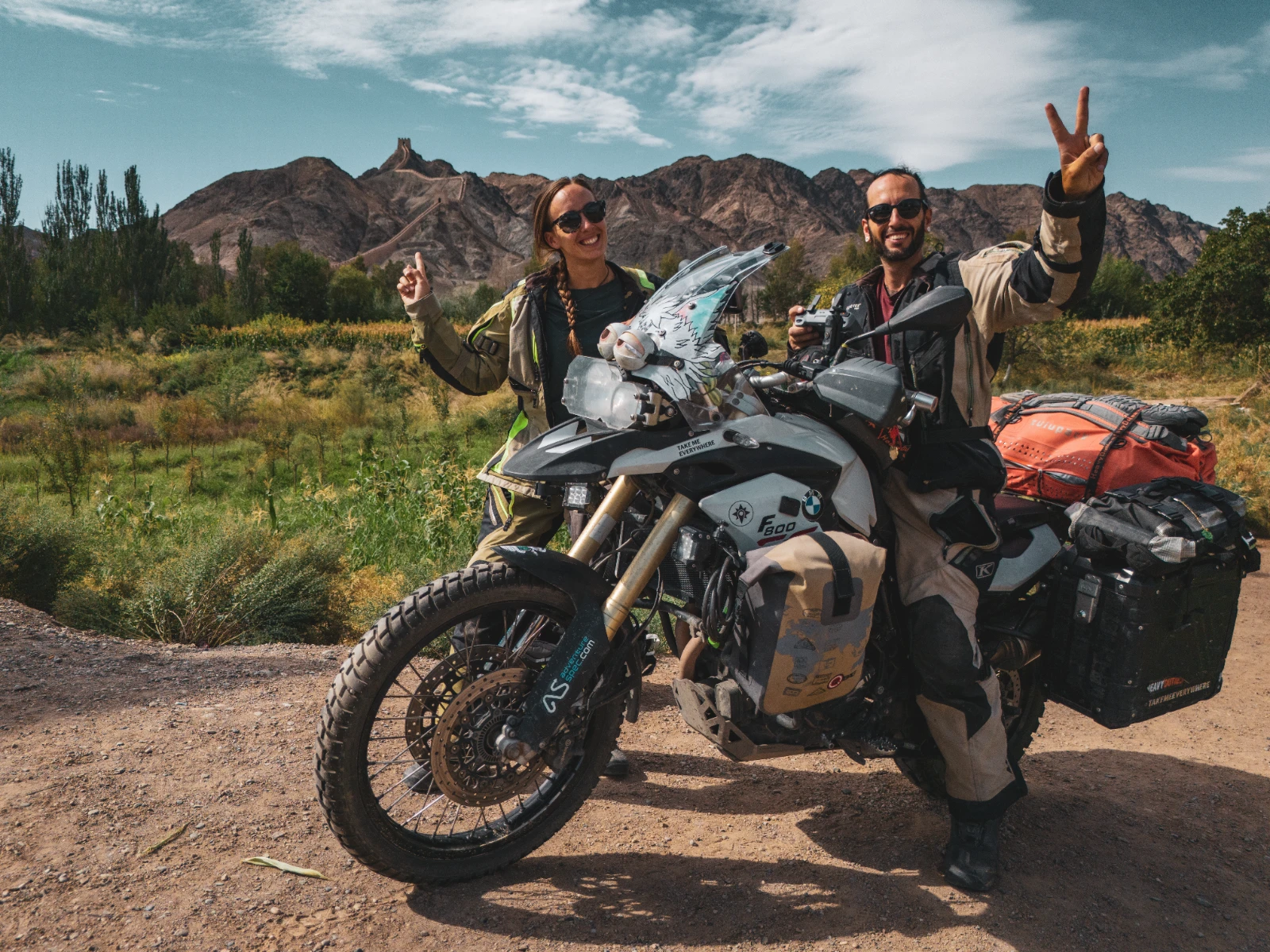 motorcycle travel Great Wall of China Falkor Jiayuguan