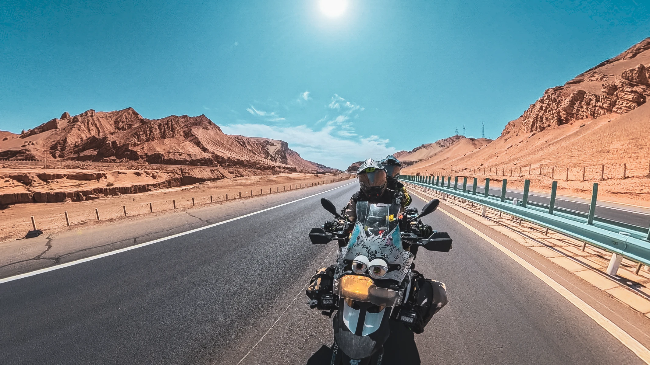 motorcycle travel China Xinjiang desert Falkor