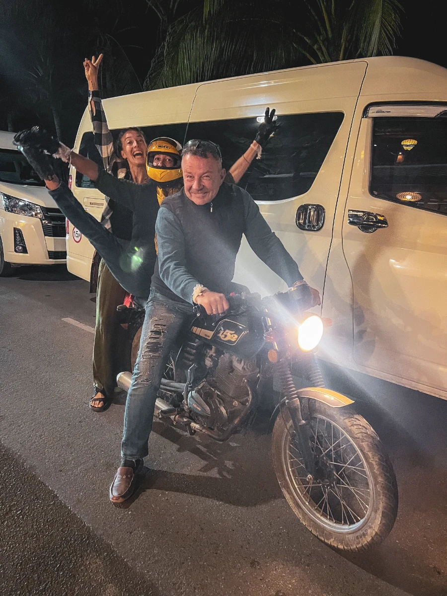 Luang Prabang Swiss friends motorcycle travel